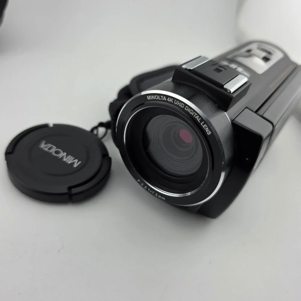Minolta MN4K20NV 4K‎ Camcorder Infrared Night Vision Black Blue As Is Parts Only